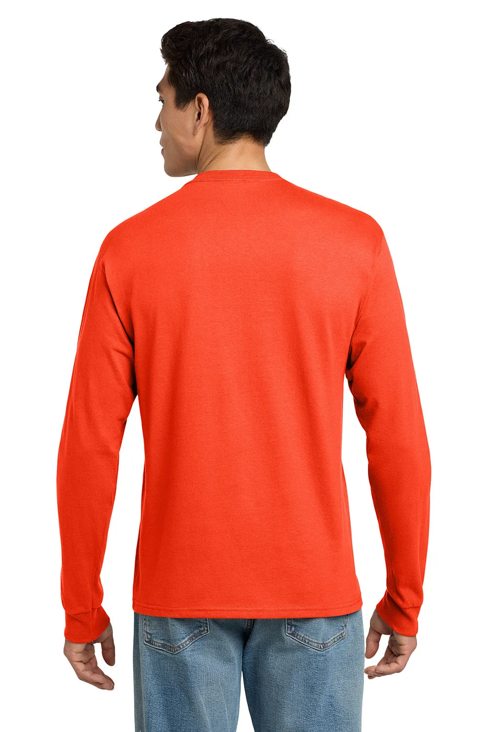 Hanes Mens ComfortSoft Long Sleeve Crewneck T-Shirt - Orange  Best cheap Clothing Hanes