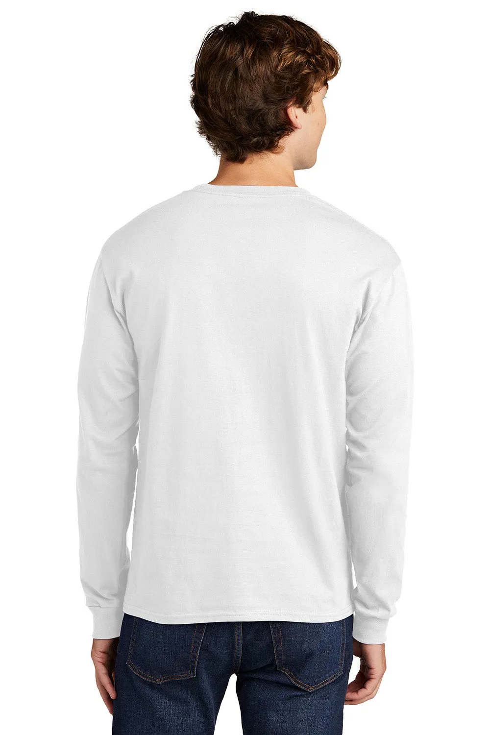Hanes Mens ComfortSoft Long Sleeve Crewneck T-Shirt - White  Best cheap Clothing Hanes