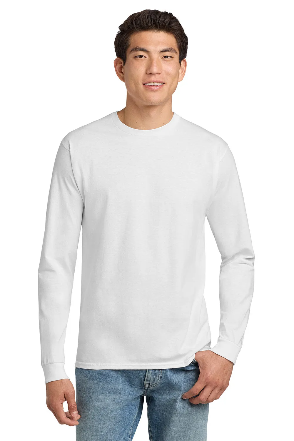 Hanes Mens ComfortSoft Long Sleeve Crewneck T-Shirt - White  Best cheap Clothing Hanes