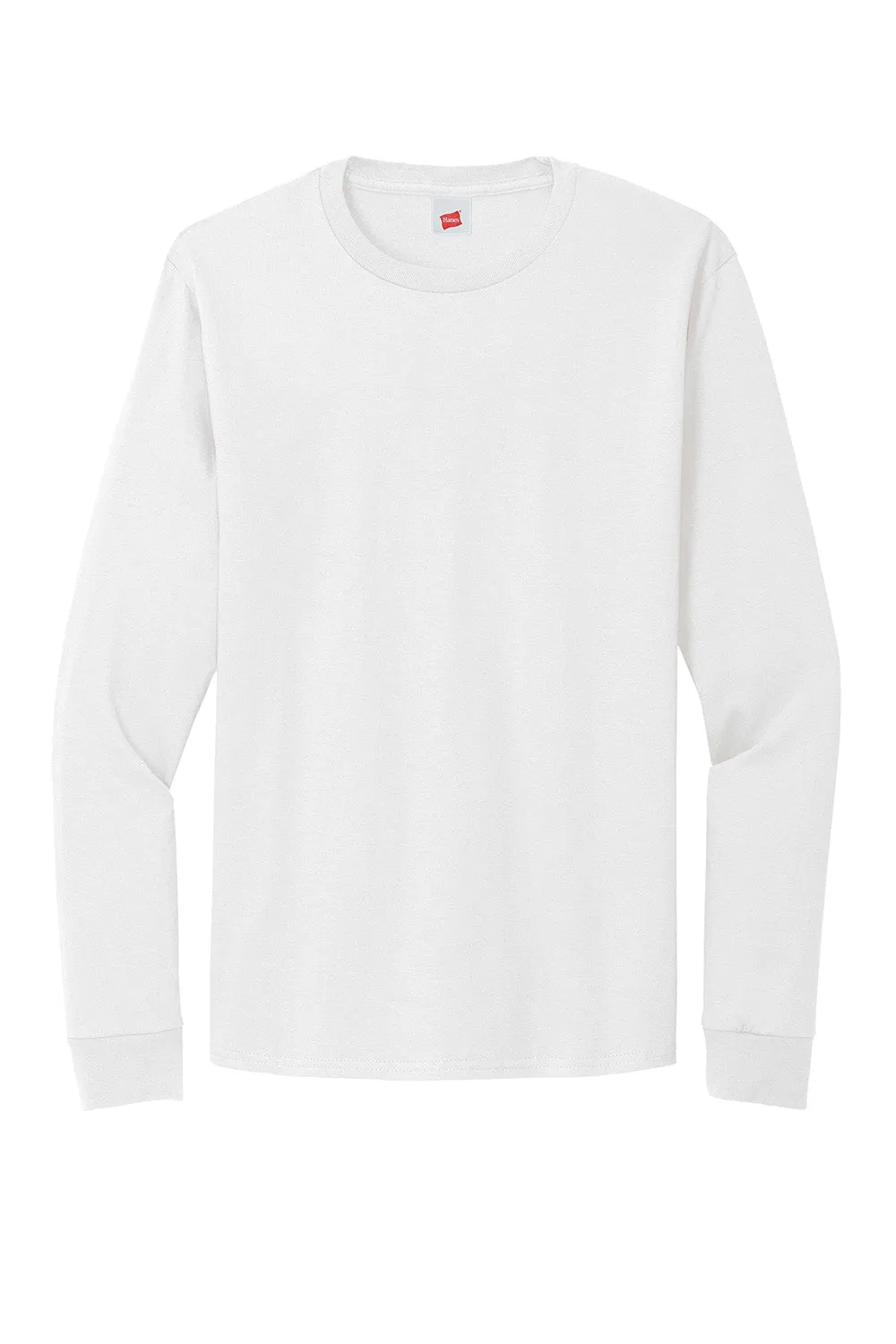 Hanes Mens ComfortSoft Long Sleeve Crewneck T-Shirt - White  Best cheap Clothing Hanes