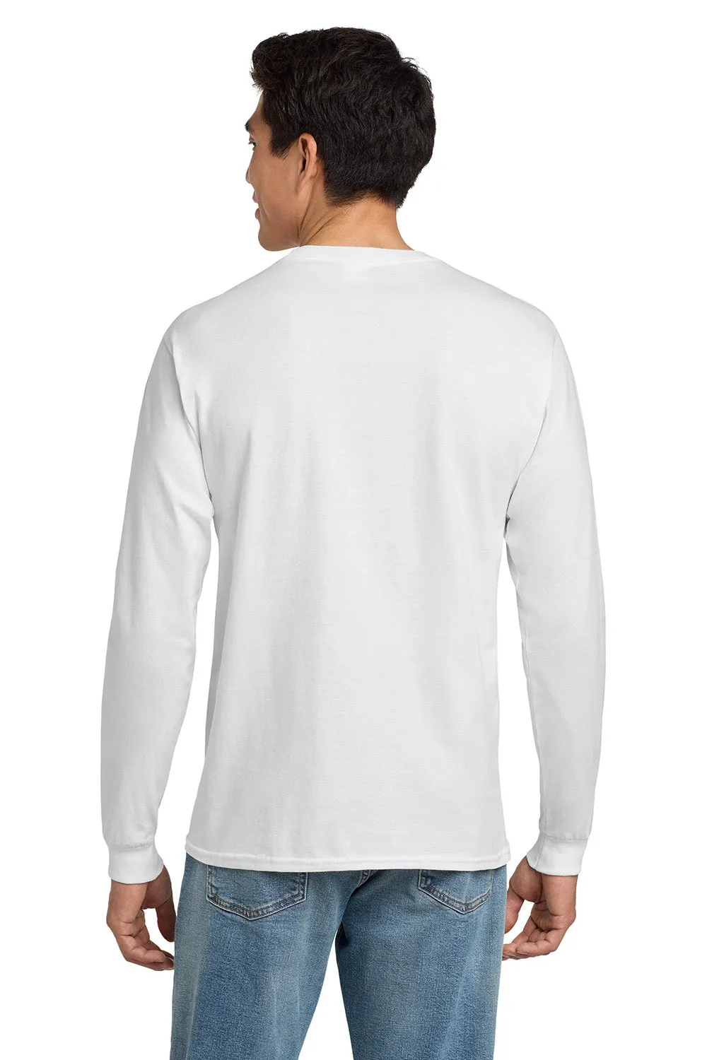 Hanes Mens ComfortSoft Long Sleeve Crewneck T-Shirt - White  Best cheap Clothing Hanes