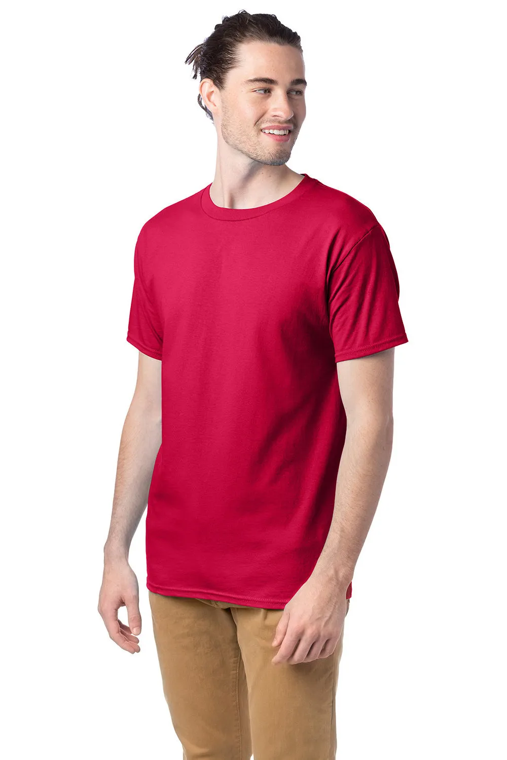 Hanes Mens ComfortSoft Short Sleeve Crewneck T-Shirt - Athletic Crimson Red  Best cheap Clothing Hanes