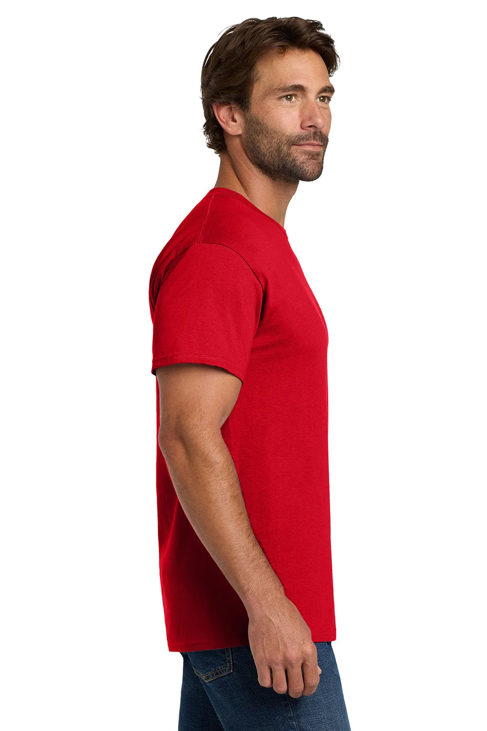 Hanes Mens ComfortSoft Short Sleeve Crewneck T-Shirt - Athletic Red  Best cheap Clothing Hanes