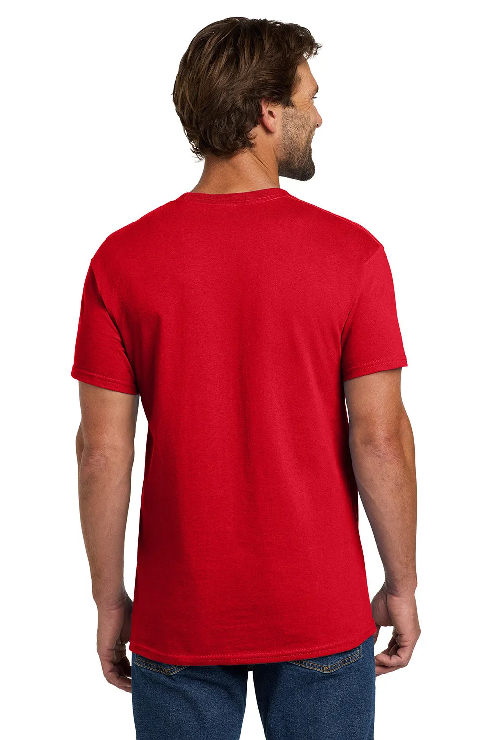 Hanes Mens ComfortSoft Short Sleeve Crewneck T-Shirt - Athletic Red  Best cheap Clothing Hanes