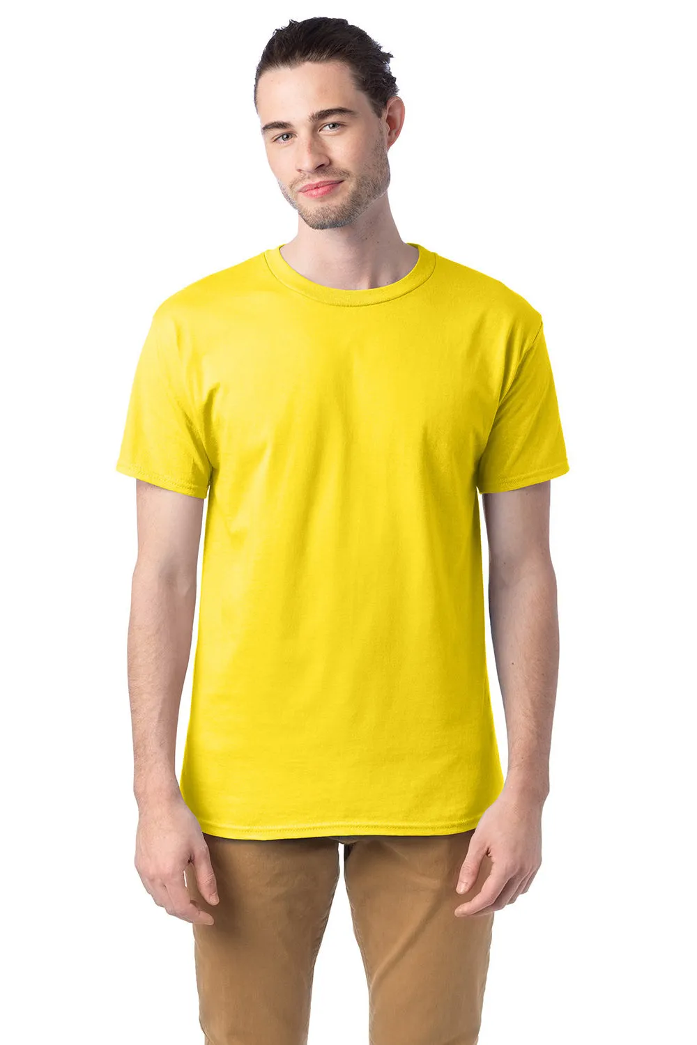 Hanes Mens ComfortSoft Short Sleeve Crewneck T-Shirt - Athletic Yellow  Best cheap Clothing Hanes