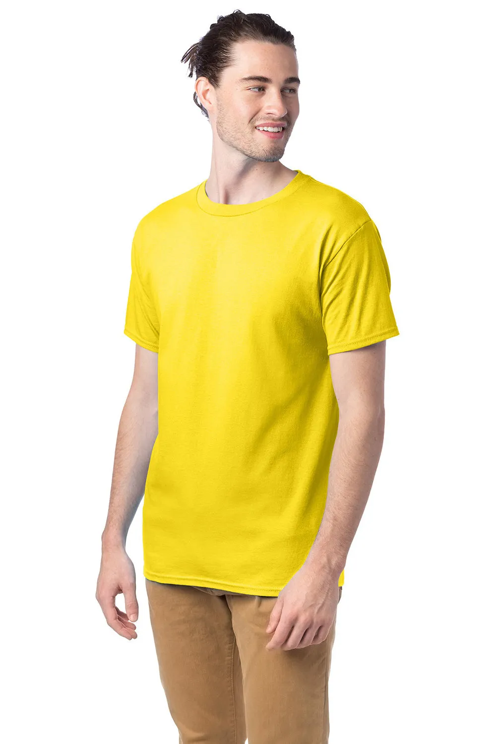 Hanes Mens ComfortSoft Short Sleeve Crewneck T-Shirt - Athletic Yellow  Best cheap Clothing Hanes
