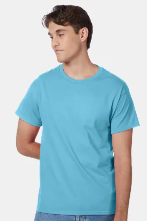 Hanes Mens ComfortSoft Short Sleeve Crewneck T-Shirt - Blue Horizon  Best cheap Clothing Hanes