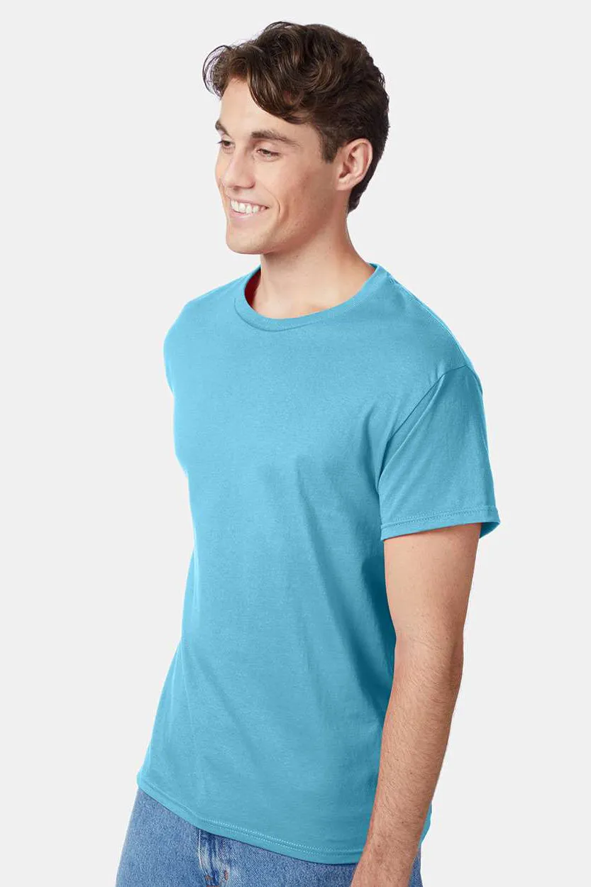 Hanes Mens ComfortSoft Short Sleeve Crewneck T-Shirt - Blue Horizon  Best cheap Clothing Hanes