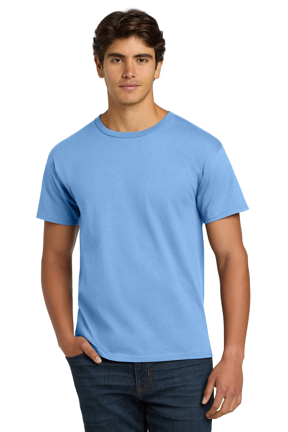 Hanes Mens ComfortSoft Short Sleeve Crewneck T-Shirt - Carolina Blue  Best cheap Clothing Hanes
