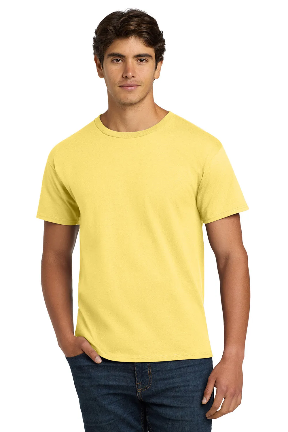 Hanes Mens ComfortSoft Short Sleeve Crewneck T-Shirt - Daffodil Yellow  Best cheap Clothing Hanes