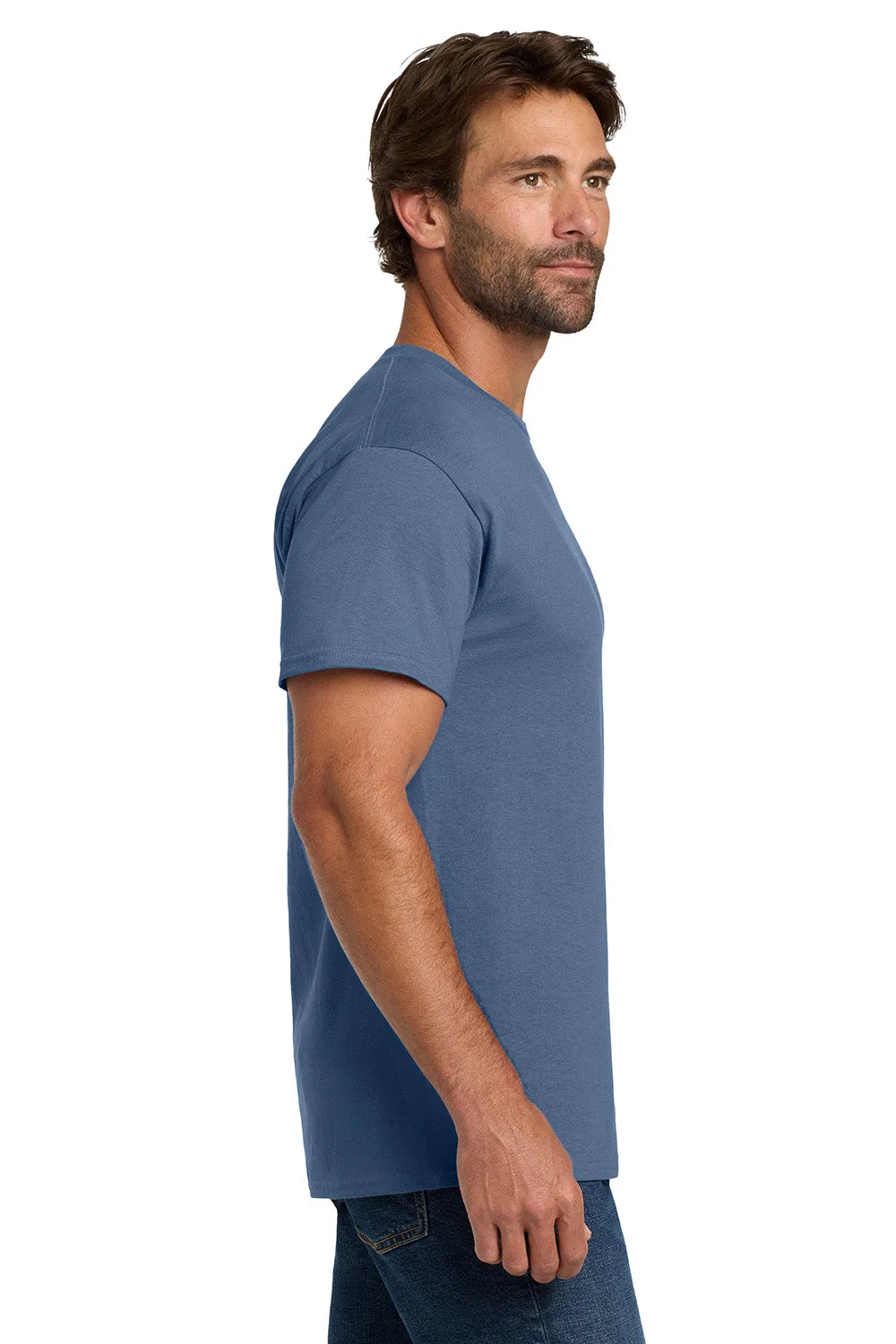 Hanes Mens ComfortSoft Short Sleeve Crewneck T-Shirt - Denim Blue  Best cheap Clothing Hanes