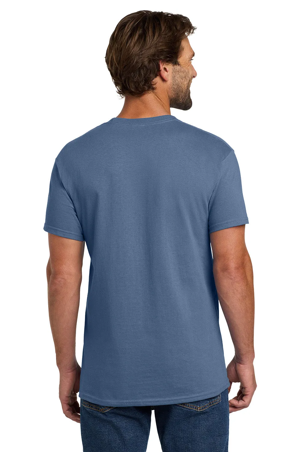 Hanes Mens ComfortSoft Short Sleeve Crewneck T-Shirt - Denim Blue  Best cheap Clothing Hanes