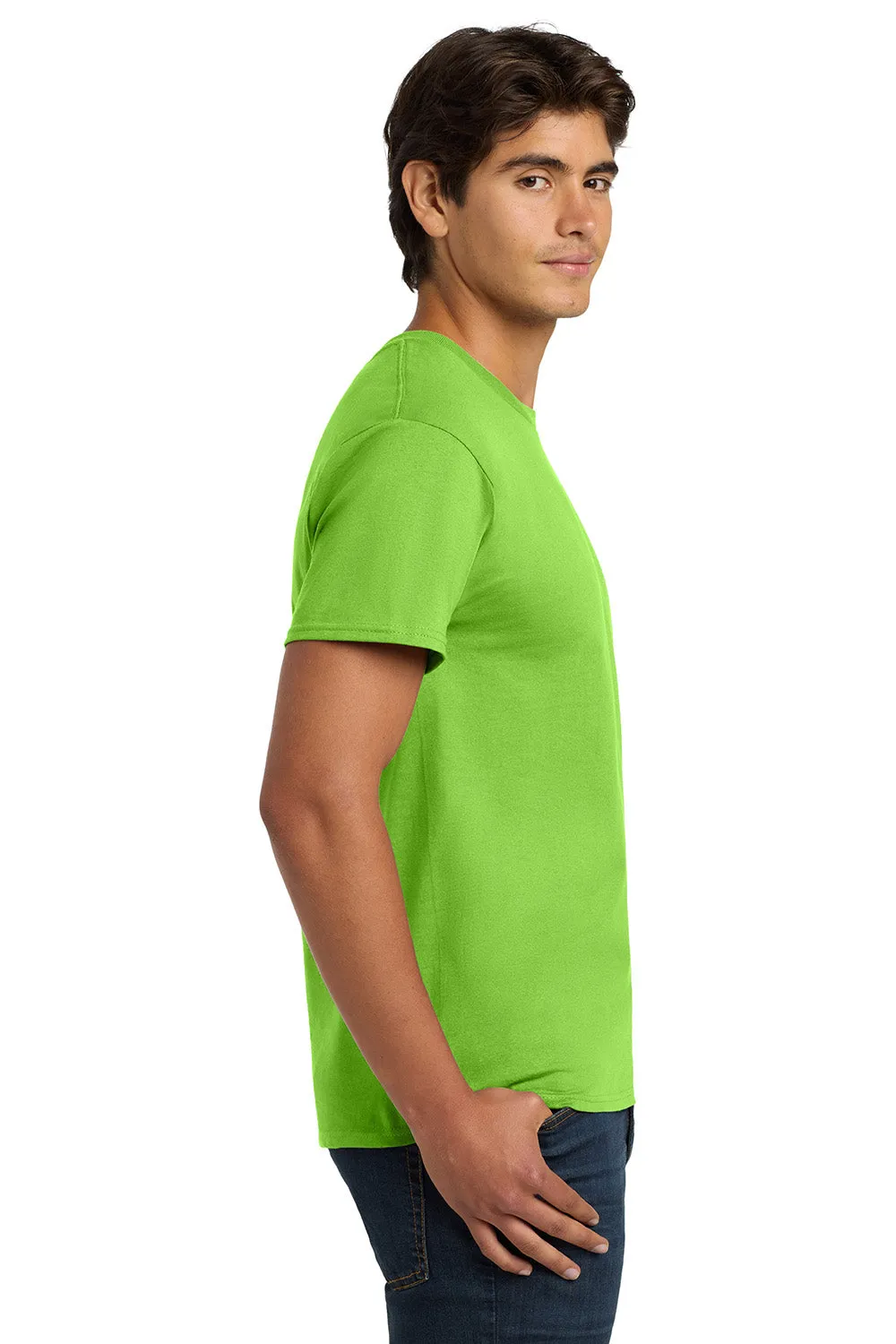 Hanes Mens ComfortSoft Short Sleeve Crewneck T-Shirt - Lime Green  Best cheap Clothing Hanes