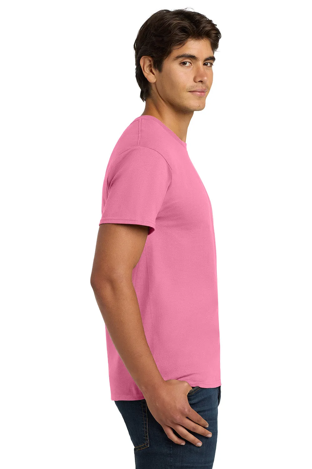 Hanes Mens ComfortSoft Short Sleeve Crewneck T-Shirt - Pink  Best cheap Clothing Hanes