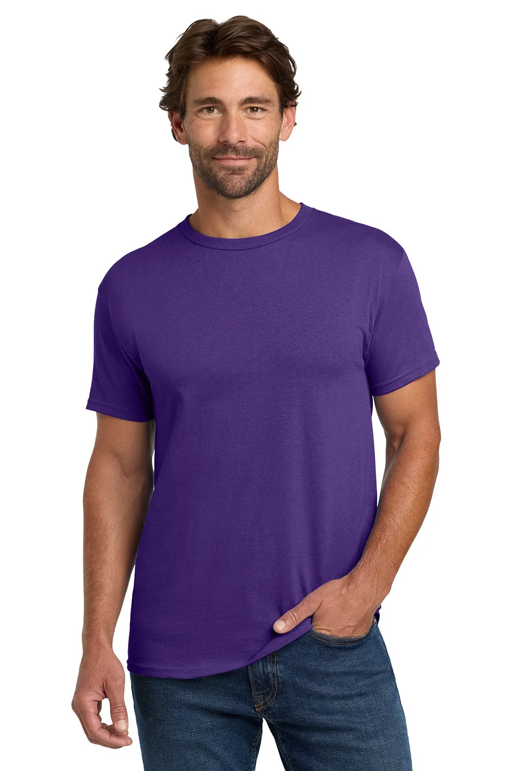 Hanes Mens ComfortSoft Short Sleeve Crewneck T-Shirt - Purple  Best cheap Clothing Hanes
