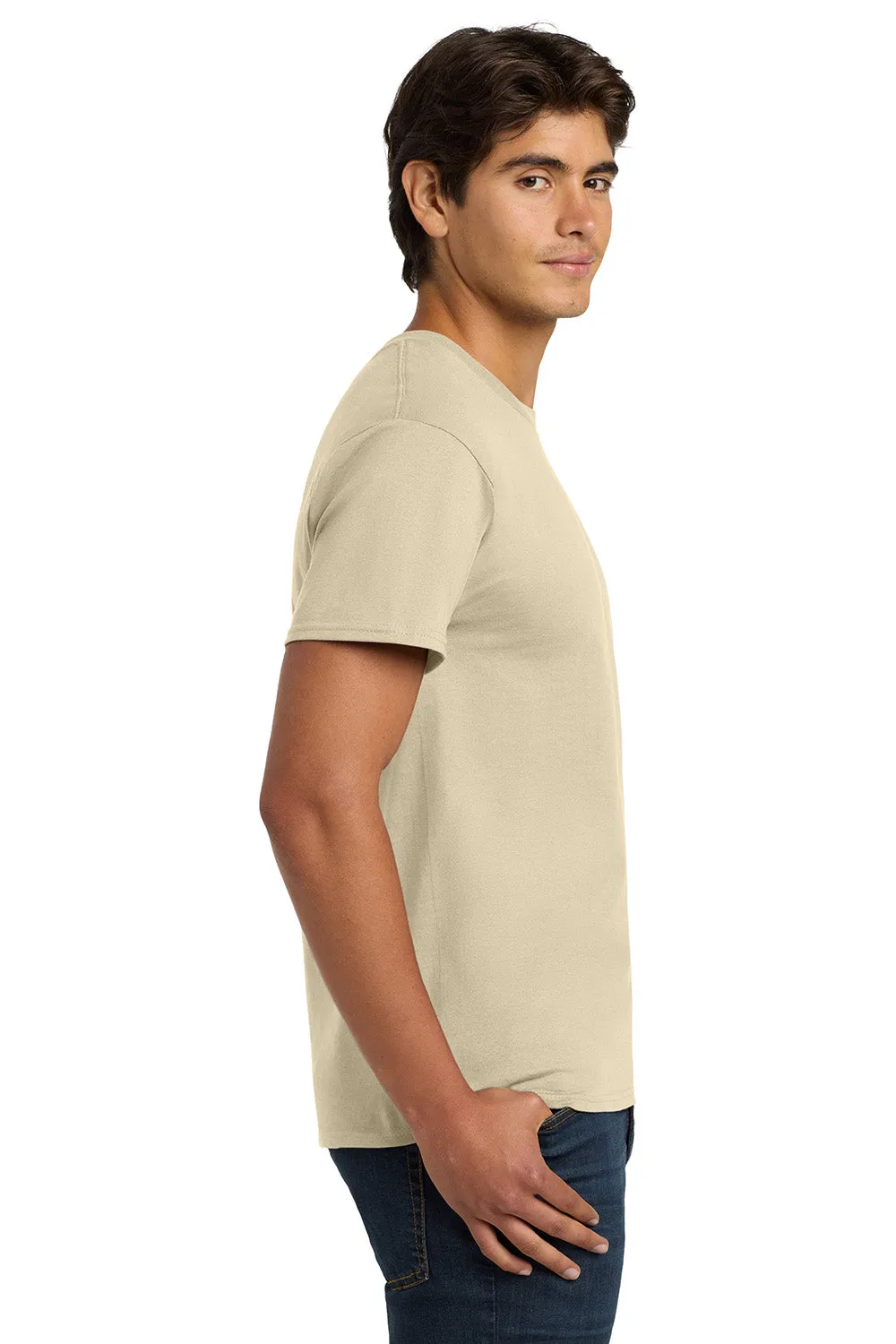 Hanes Mens ComfortSoft Short Sleeve Crewneck T-Shirt - Sand  Best cheap Clothing Hanes