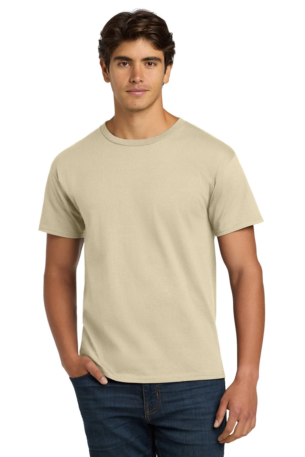 Hanes Mens ComfortSoft Short Sleeve Crewneck T-Shirt - Sand  Best cheap Clothing Hanes