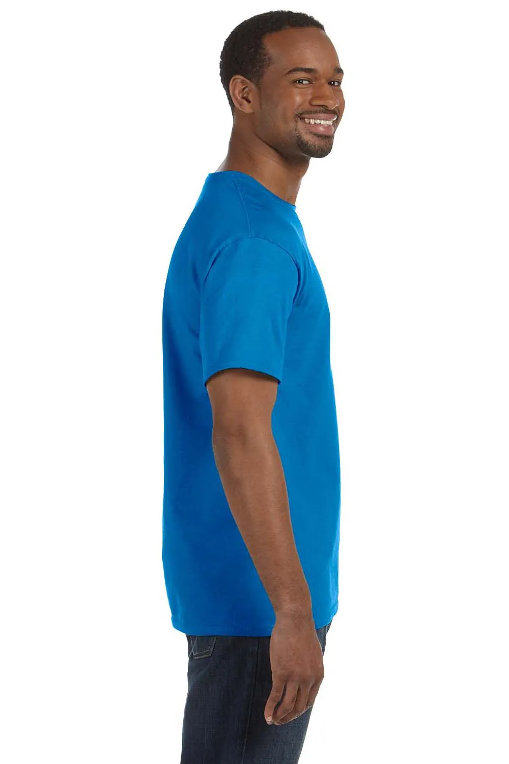 Hanes Mens ComfortSoft Short Sleeve Crewneck T-Shirt - Sapphire Blue  Best cheap Clothing Hanes
