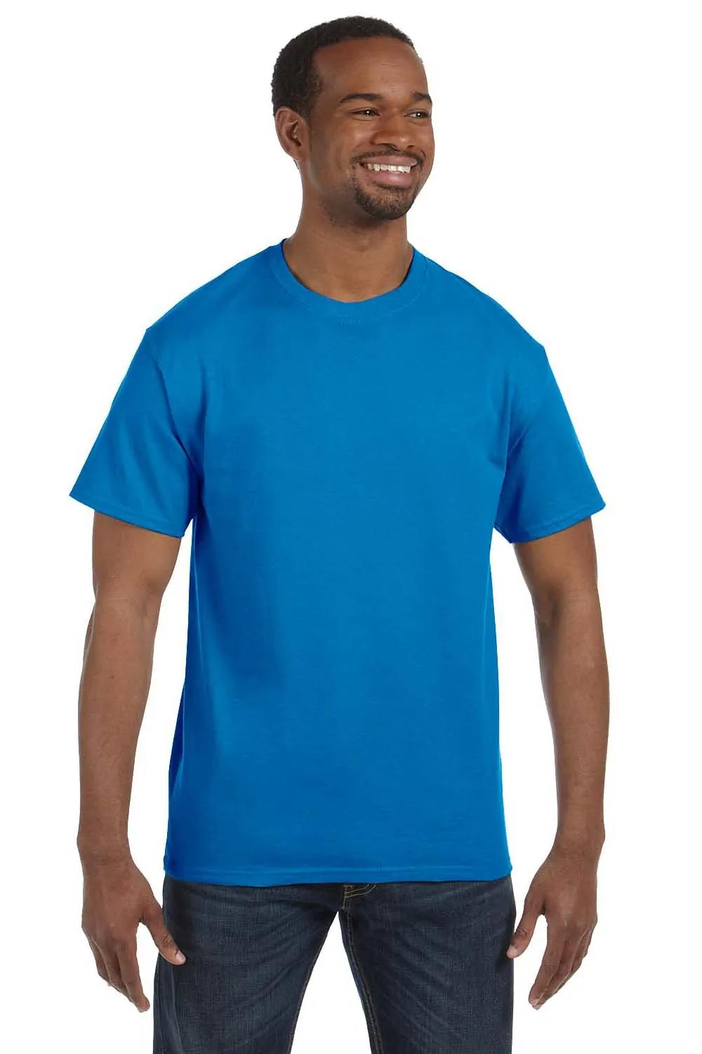 Hanes Mens ComfortSoft Short Sleeve Crewneck T-Shirt - Sapphire Blue  Best cheap Clothing Hanes