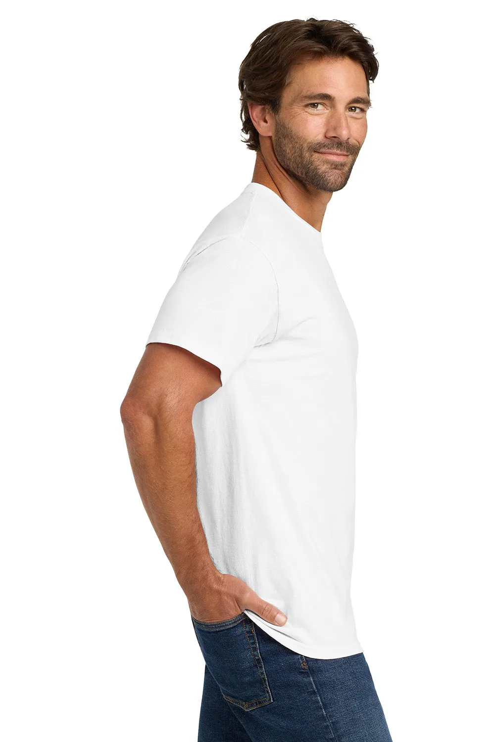 Hanes Mens ComfortSoft Short Sleeve Crewneck T-Shirt - White  Best cheap Clothing Hanes