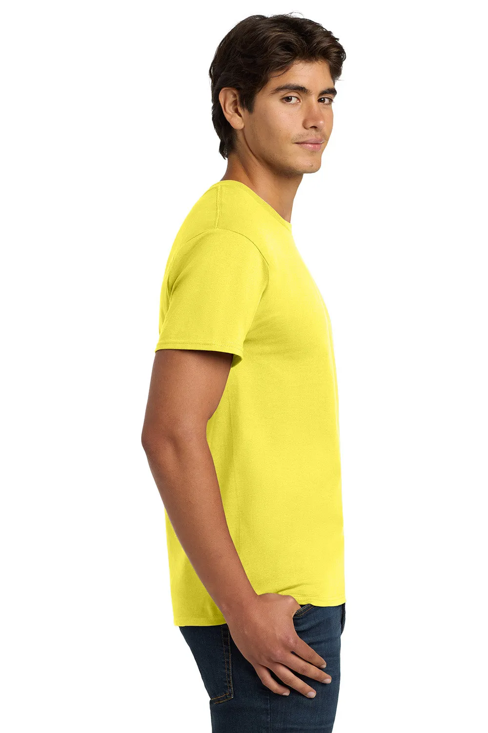 Hanes Mens ComfortSoft Short Sleeve Crewneck T-Shirt - Yellow  Best cheap Clothing Hanes