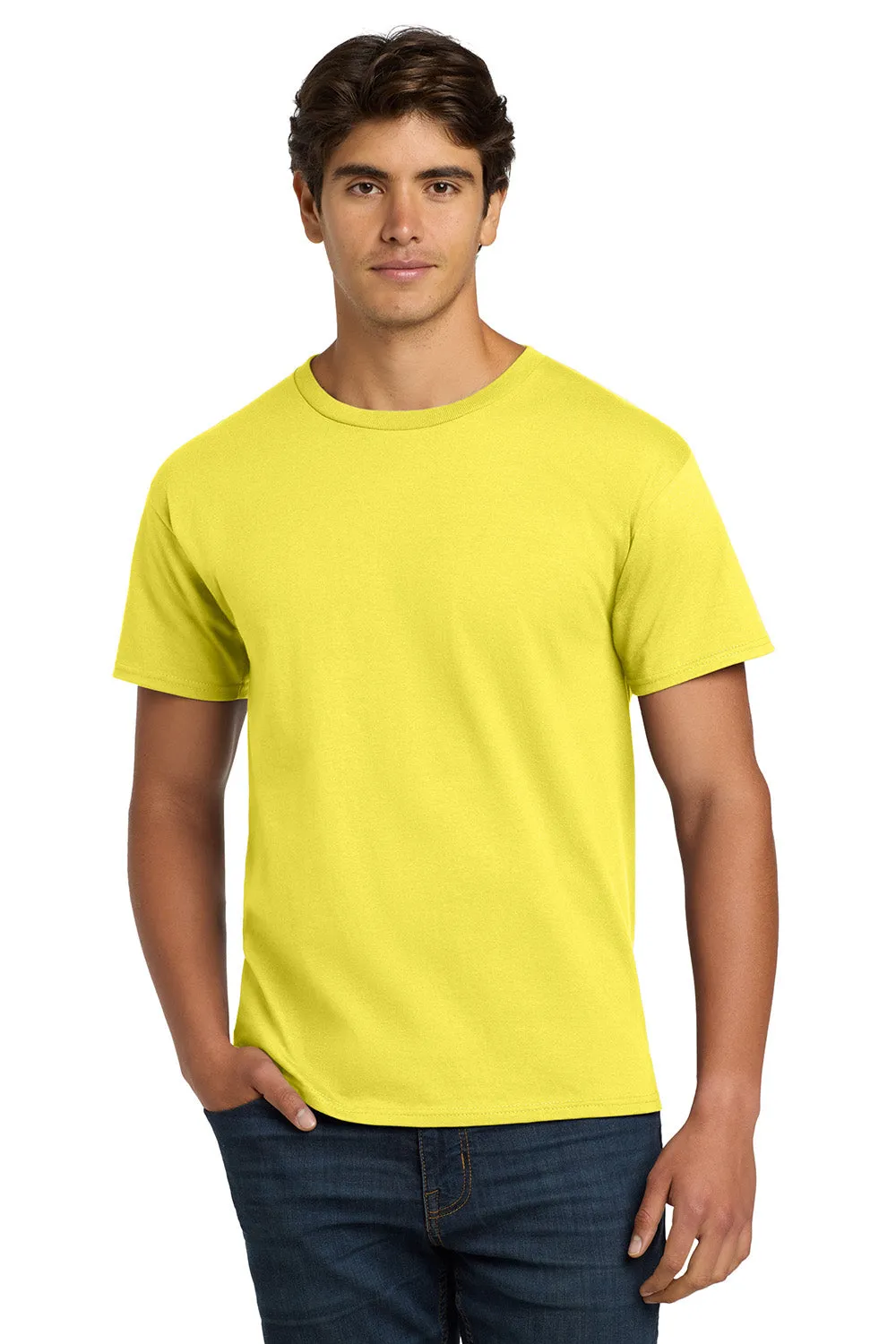 Hanes Mens ComfortSoft Short Sleeve Crewneck T-Shirt - Yellow  Best cheap Clothing Hanes