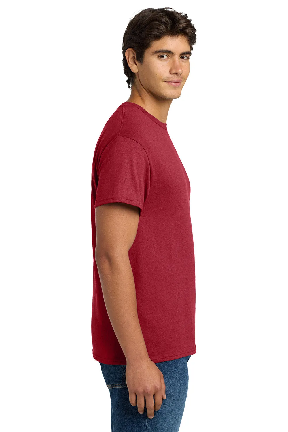 Hanes Mens EcoSmart Short Sleeve Crewneck T-Shirt - Deep Red  Best cheap Clothing Hanes