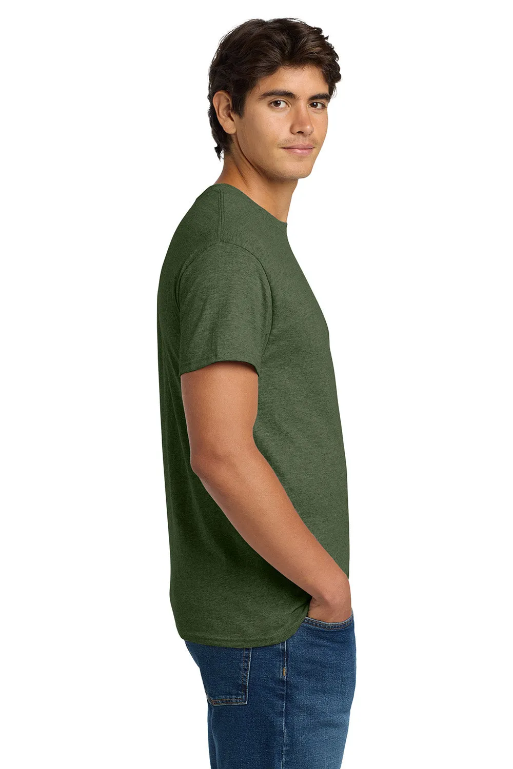 Hanes Mens EcoSmart Short Sleeve Crewneck T-Shirt - Heather Green  Best cheap Clothing Hanes