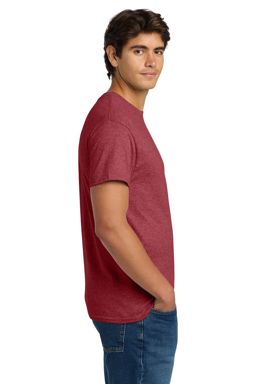 Hanes Mens EcoSmart Short Sleeve Crewneck T-Shirt - Heather Red  Best cheap Clothing Hanes