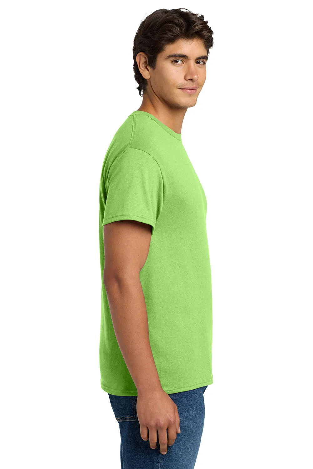 Hanes Mens EcoSmart Short Sleeve Crewneck T-Shirt - Lime Green  Best cheap Clothing Hanes