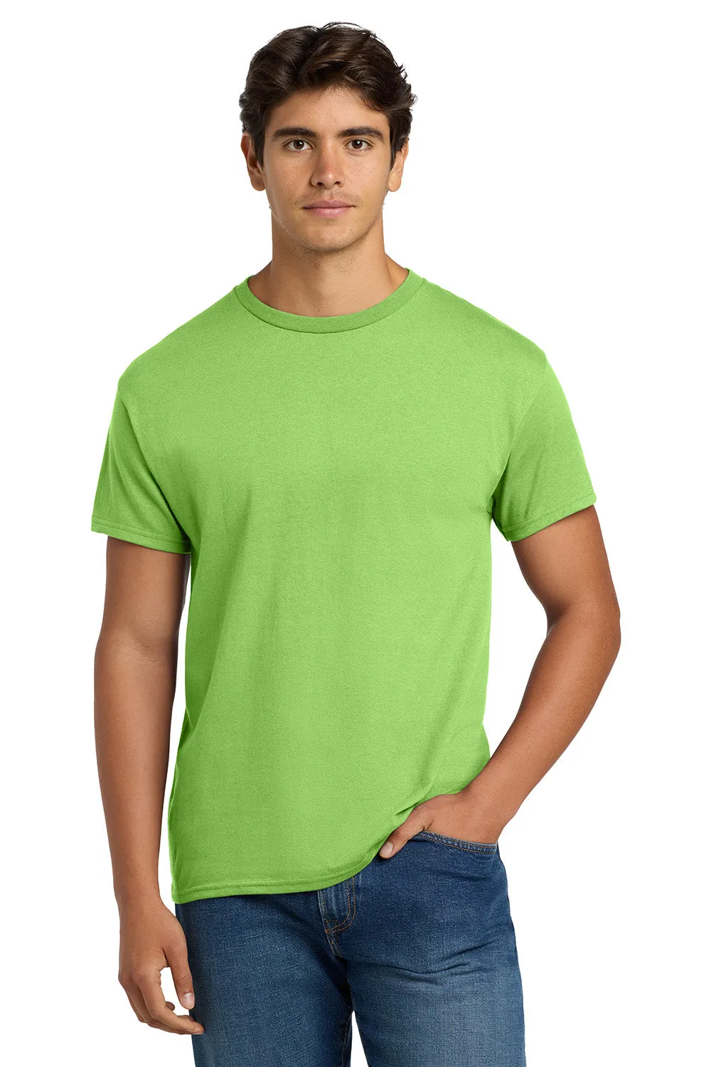 Hanes Mens EcoSmart Short Sleeve Crewneck T-Shirt - Lime Green  Best cheap Clothing Hanes