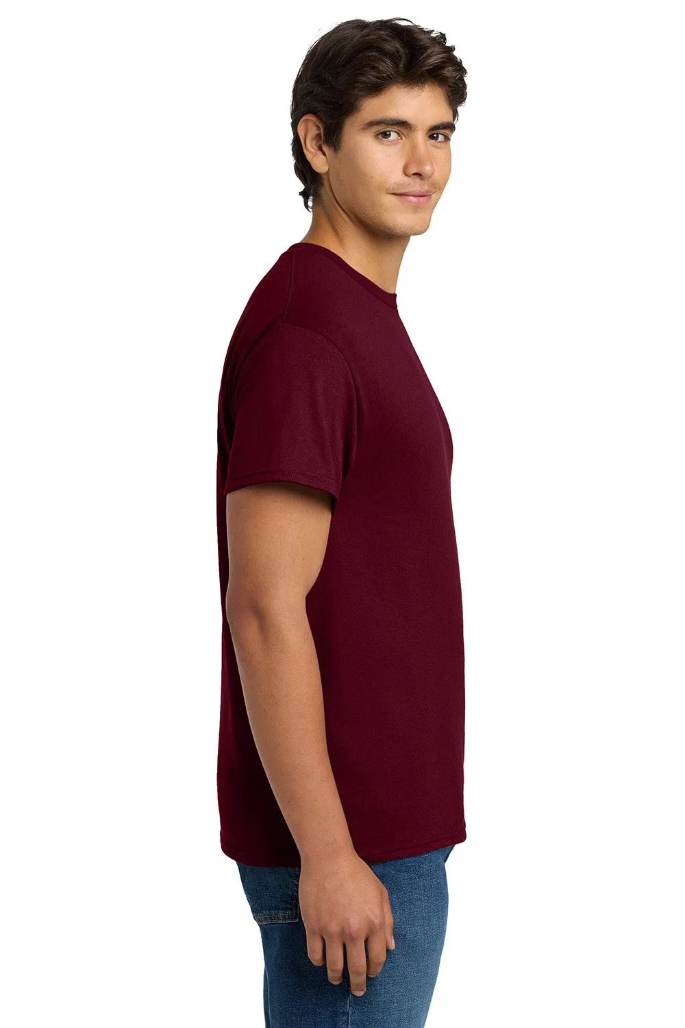 Hanes Mens EcoSmart Short Sleeve Crewneck T-Shirt - Maroon  Best cheap Clothing Hanes