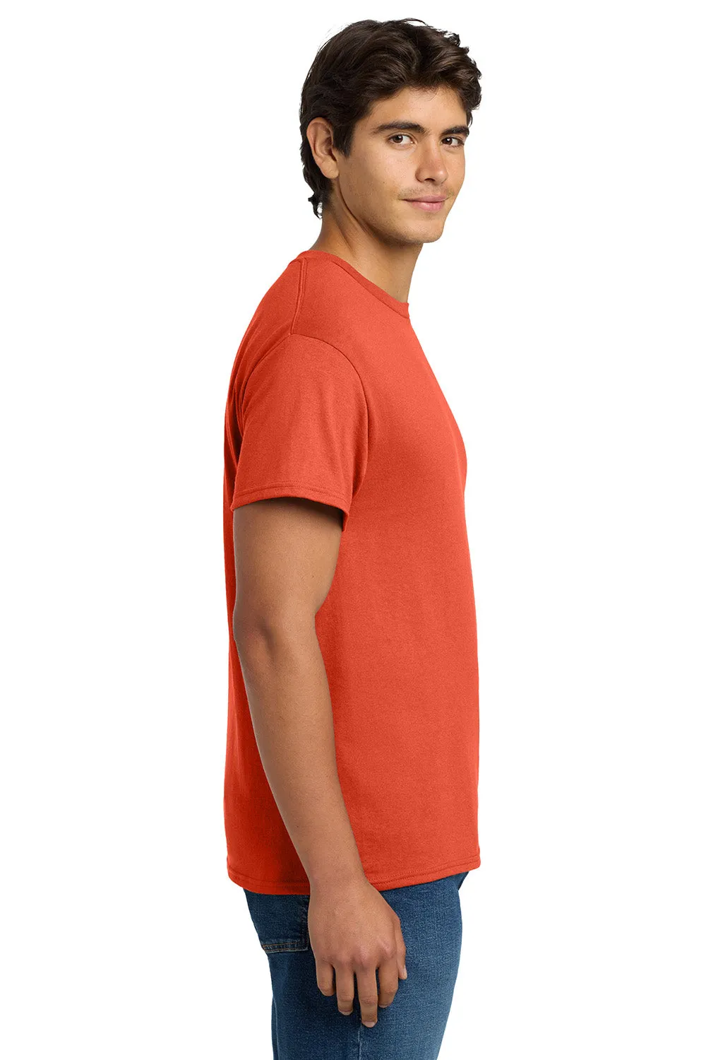 Hanes Mens EcoSmart Short Sleeve Crewneck T-Shirt - Orange  Best cheap Clothing Hanes