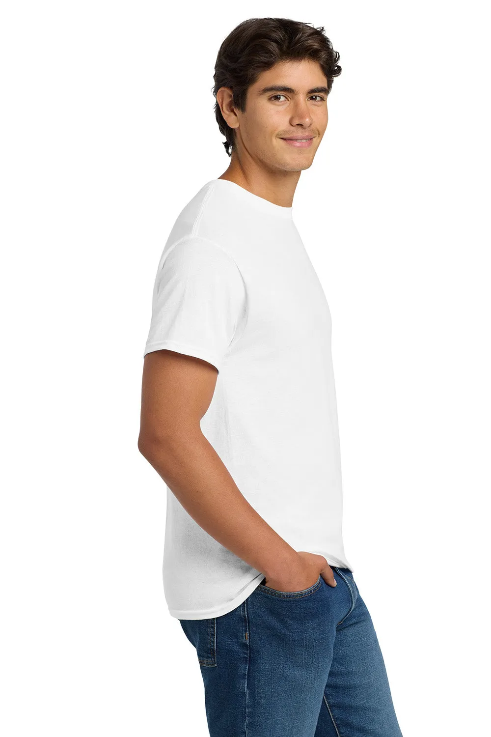 Hanes Mens EcoSmart Short Sleeve Crewneck T-Shirt - White  Best cheap Clothing Hanes