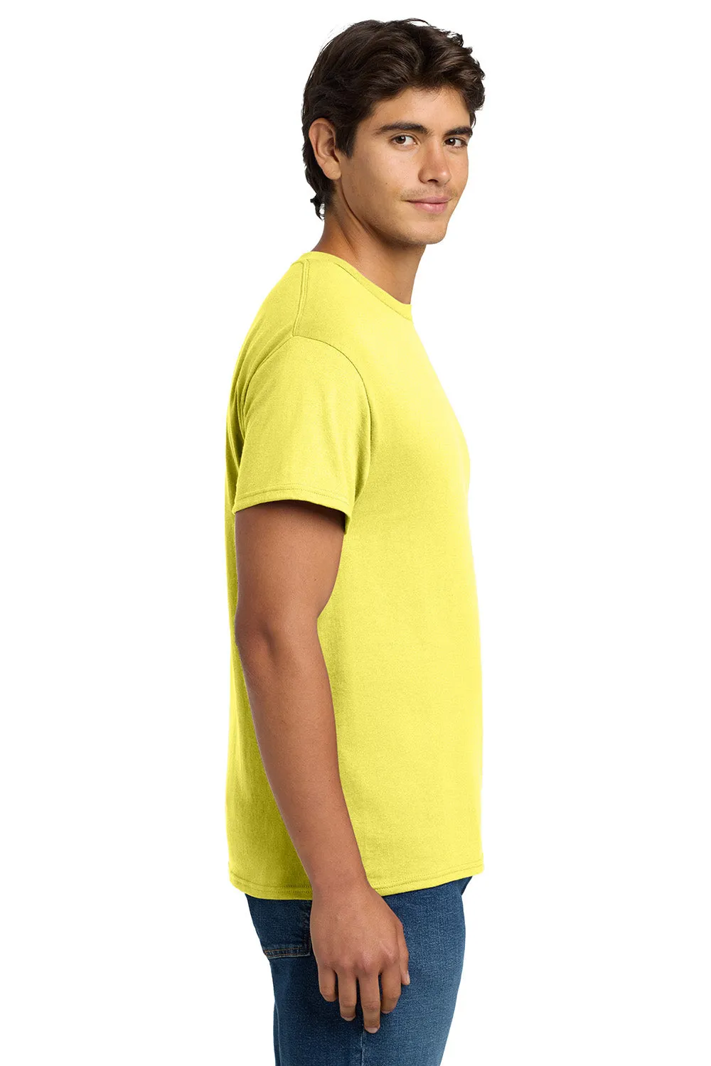 Hanes Mens EcoSmart Short Sleeve Crewneck T-Shirt - Yellow  Best cheap Clothing Hanes