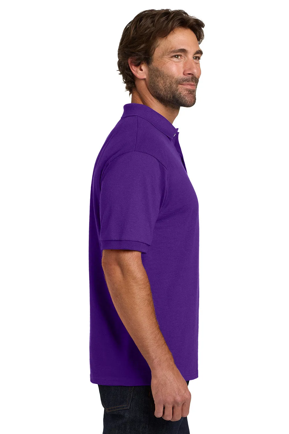Hanes Mens EcoSmart Short Sleeve Polo Shirt - Purple  Best cheap Clothing Hanes