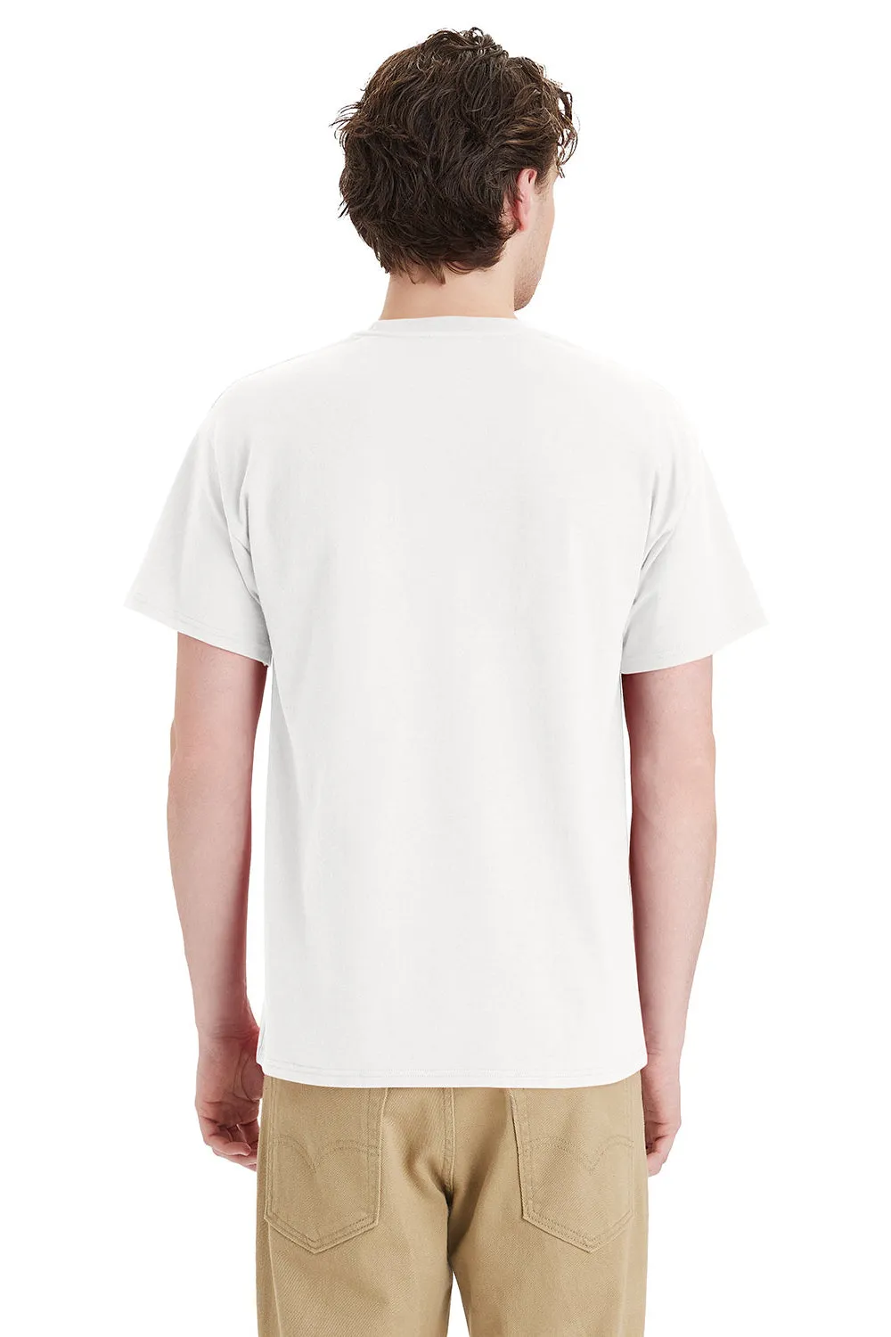 Hanes Mens Essential Short Sleeve Crewneck T-Shirt w/ Pocket - White  Best cheap Clothing Hanes