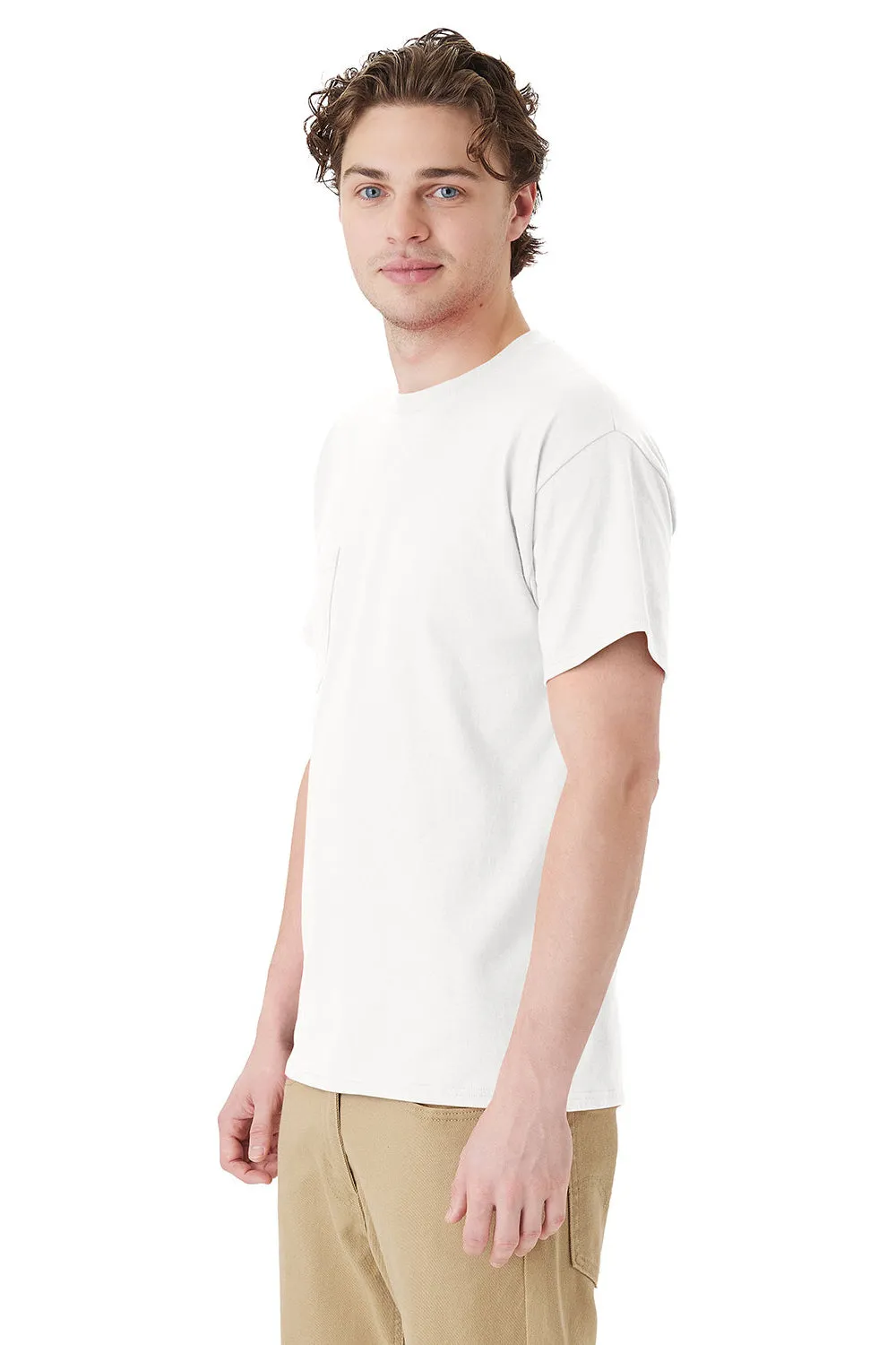 Hanes Mens Essential Short Sleeve Crewneck T-Shirt w/ Pocket - White  Best cheap Clothing Hanes
