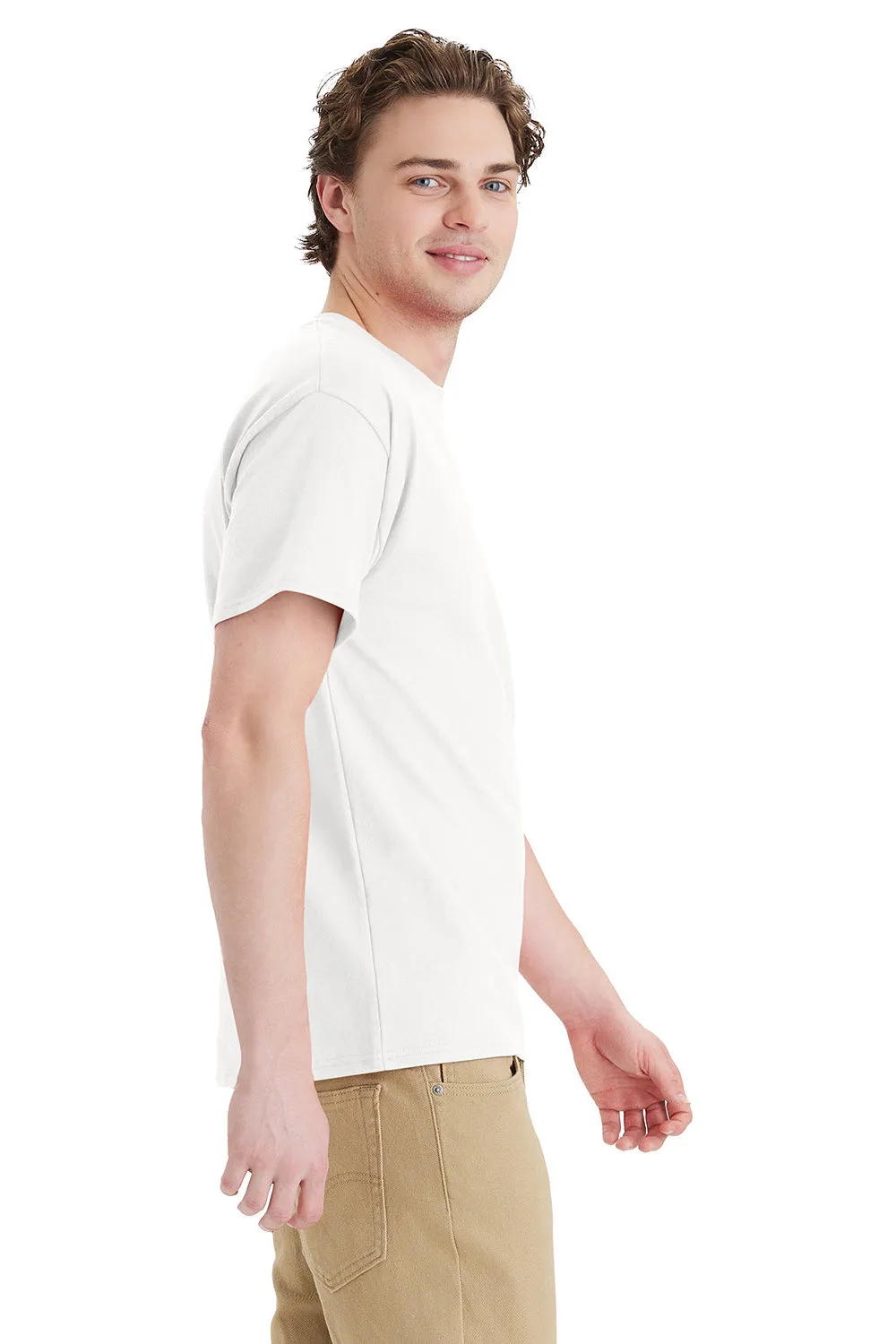 Hanes Mens Essential Short Sleeve Crewneck T-Shirt w/ Pocket - White  Best cheap Clothing Hanes