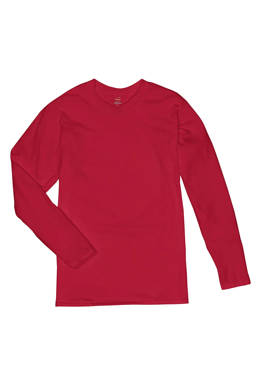 Hanes Mens Nano-T Long Sleeve Crewneck T-Shirt - Deep Red  Best cheap Clothing Hanes