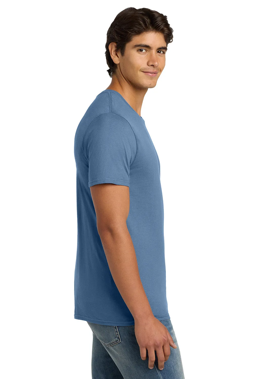 Hanes Mens Nano-T Short Sleeve Crewneck T-Shirt - Denim Blue  Best cheap Clothing Hanes