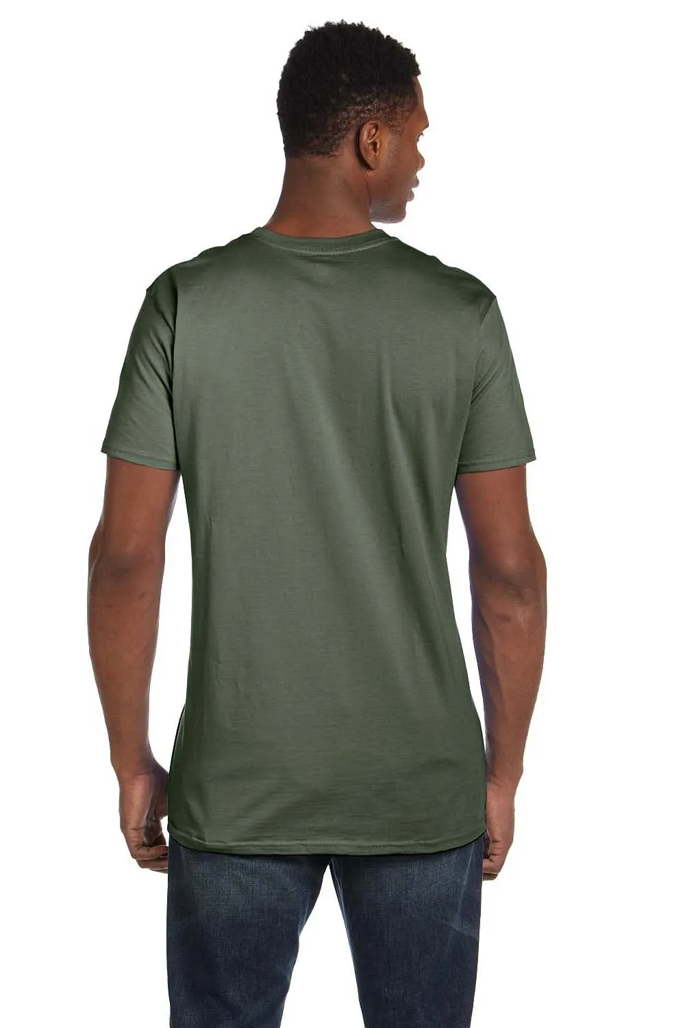 Hanes Mens Nano-T Short Sleeve Crewneck T-Shirt - Fatigue Green  Best cheap Clothing Hanes