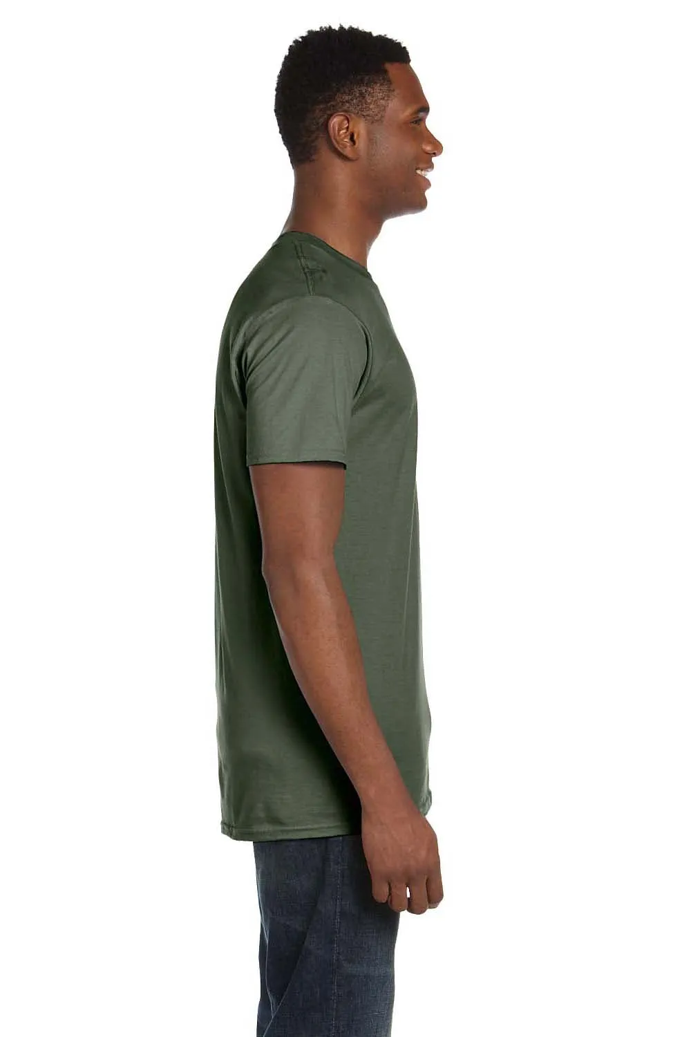 Hanes Mens Nano-T Short Sleeve Crewneck T-Shirt - Fatigue Green  Best cheap Clothing Hanes
