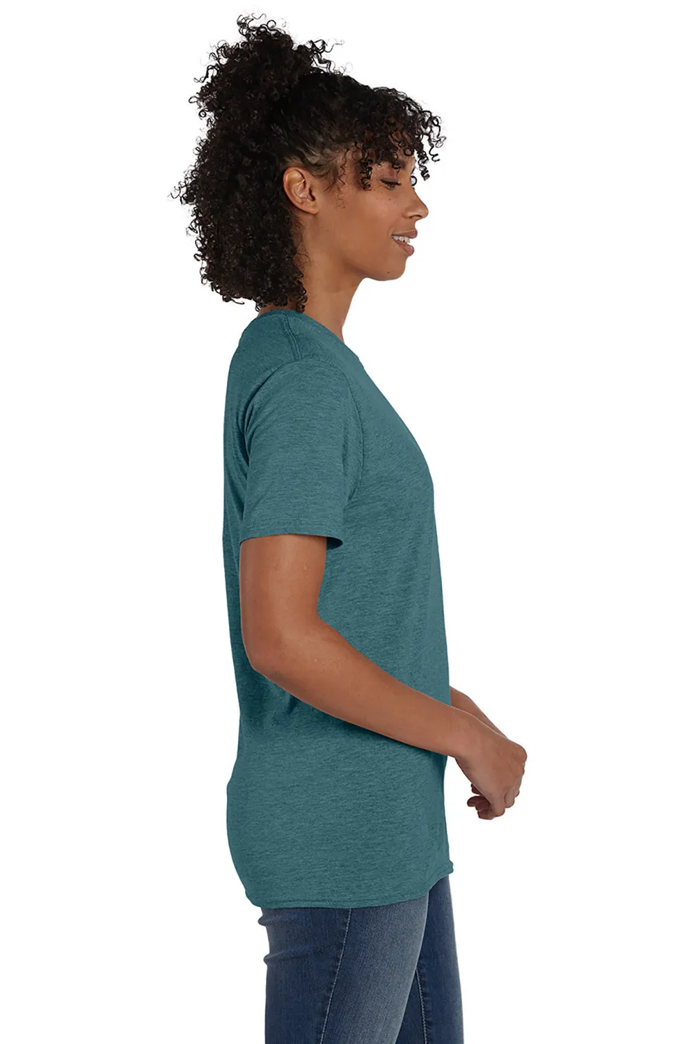Hanes Mens Nano-T Short Sleeve Crewneck T-Shirt - Heather Cactus Green  Best cheap Clothing Hanes