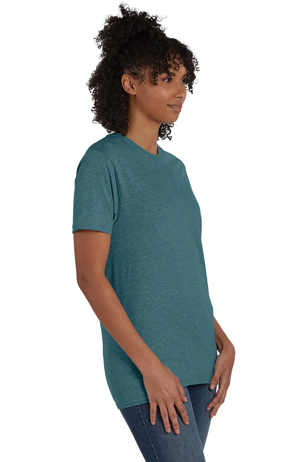Hanes Mens Nano-T Short Sleeve Crewneck T-Shirt - Heather Cactus Green  Best cheap Clothing Hanes