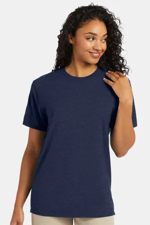 Hanes Mens Nano-T Short Sleeve Crewneck T-Shirt - Heather Navy Blue  Best cheap Clothing Hanes