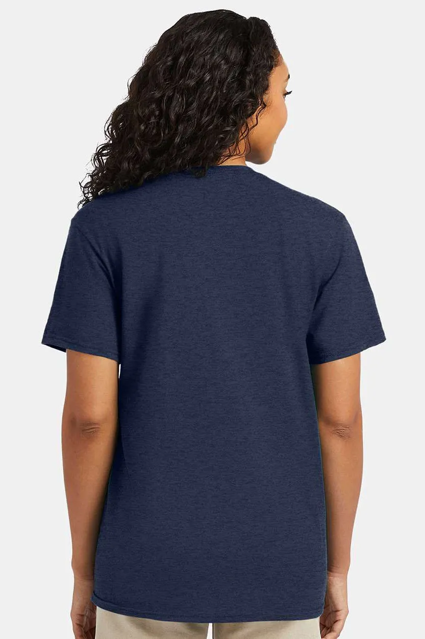 Hanes Mens Nano-T Short Sleeve Crewneck T-Shirt - Heather Navy Blue  Best cheap Clothing Hanes