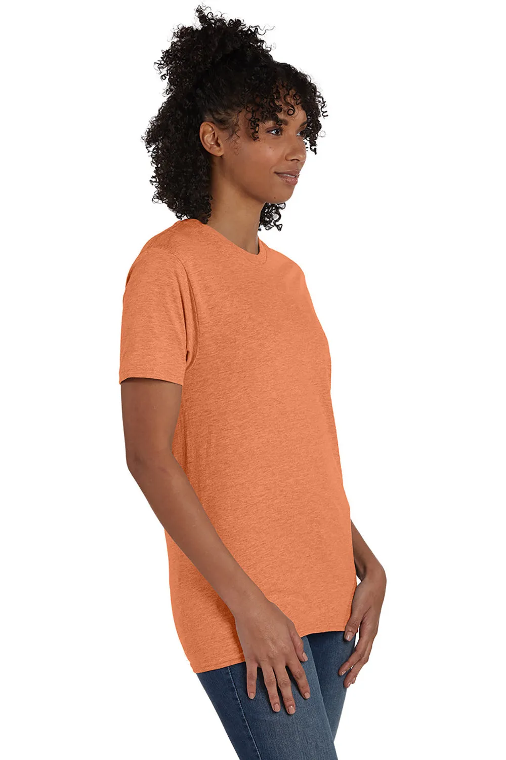 Hanes Mens Nano-T Short Sleeve Crewneck T-Shirt - Heather Pumpkin Orange  Best cheap Clothing Hanes