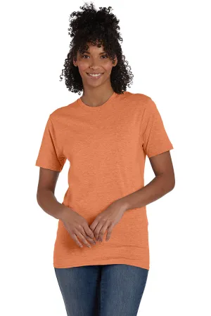 Hanes Mens Nano-T Short Sleeve Crewneck T-Shirt - Heather Pumpkin Orange  Best cheap Clothing Hanes