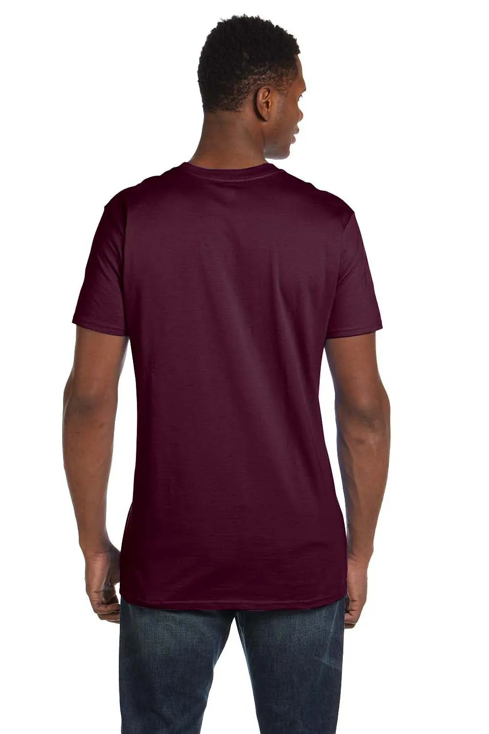 Hanes Mens Nano-T Short Sleeve Crewneck T-Shirt - Maroon  Best cheap Clothing Hanes